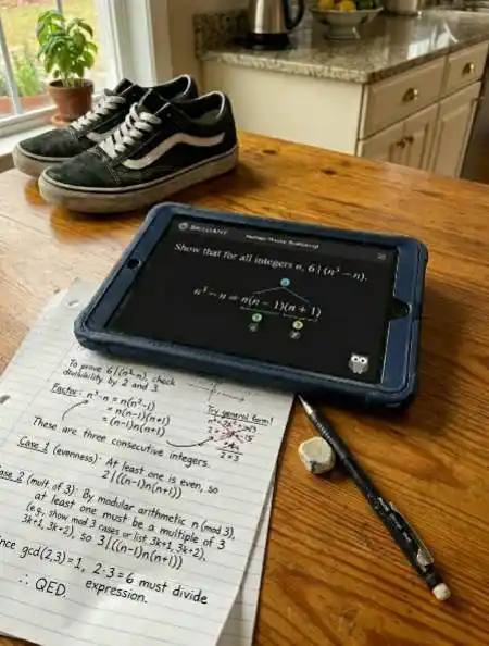 Interactive math and STEM puzzles on Brilliant.org app tablet
